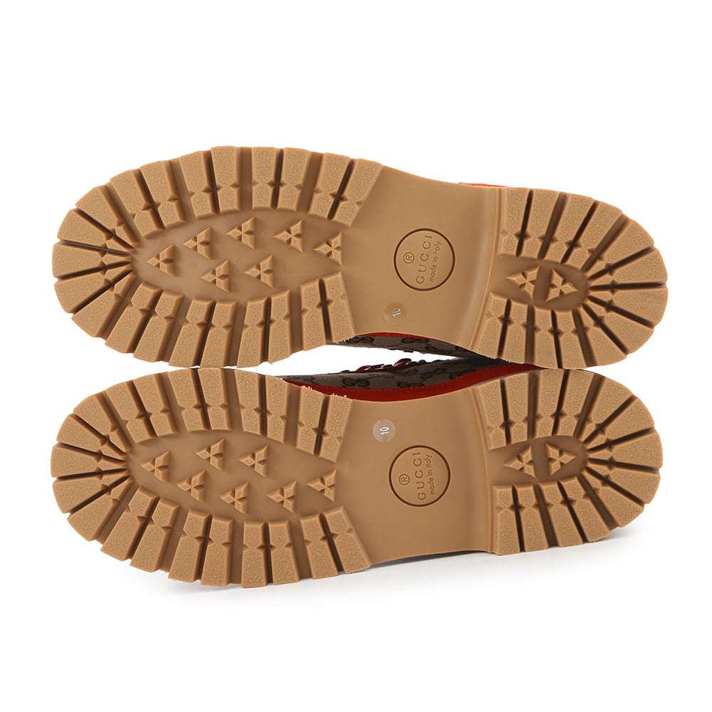 GUCCI The North Face collaboration trekking boots Orange/Beige679914 GG Canvas Leather Size 10