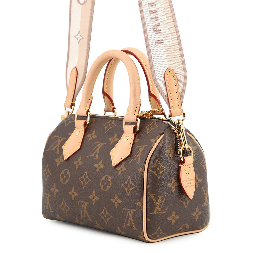 LOUIS VUITTON Speedy Bandouliere Beige/RedM46222 Monogram Size 20
