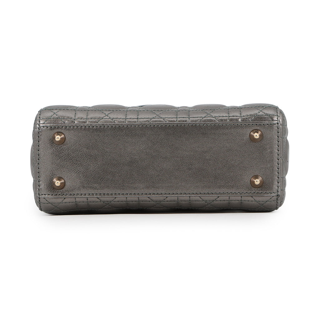 Dior MY ABCDIOR Lady Dior Cannage MetalicGrayM05380WEC Lambskin Size Small