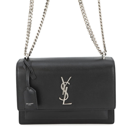 SAINT LAURENT PARIS Sunset ChainShoulder Black442906 Leather Size Medium