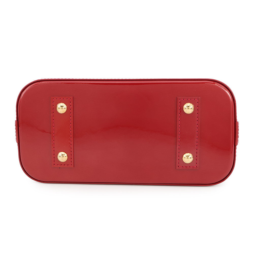 LOUIS VUITTON Alma VernisRayures Pomme D'amour RayuresM91593 Monogram Vernis Leather Size BB