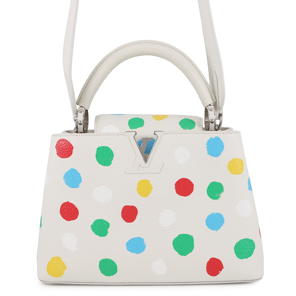 LOUIS VUITTON Capucines LVxYK White/MulticolorM21637 Taurillon Leather Painted Dot Size BB