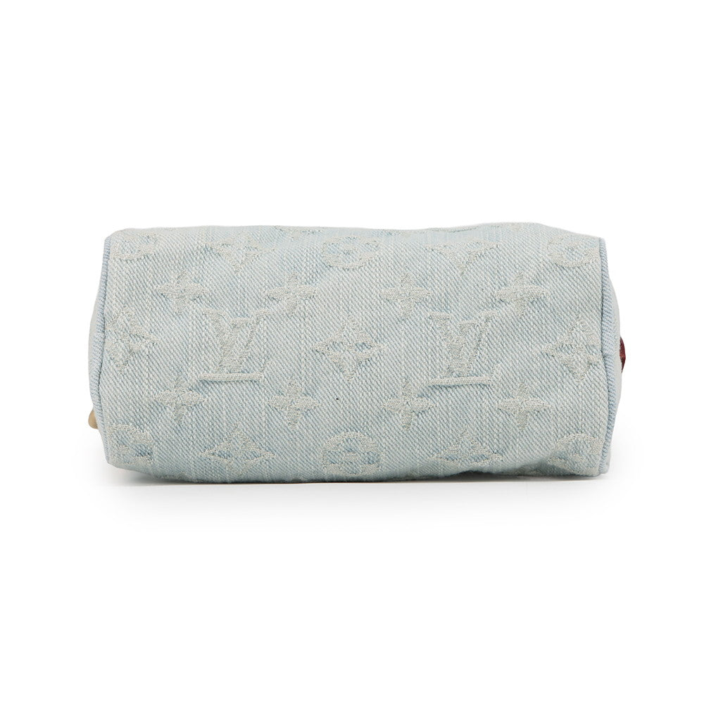 LOUIS VUITTON Nano Speedy Sky BlueM11212 Monogram Denim Size Nano
