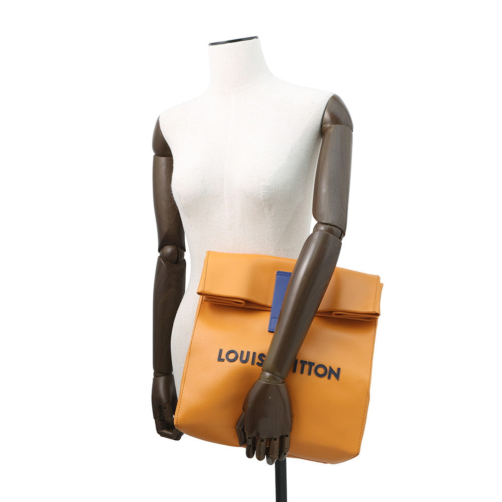 LOUIS VUITTON Sandwich Bag Saffron/BlueM24578 Leather