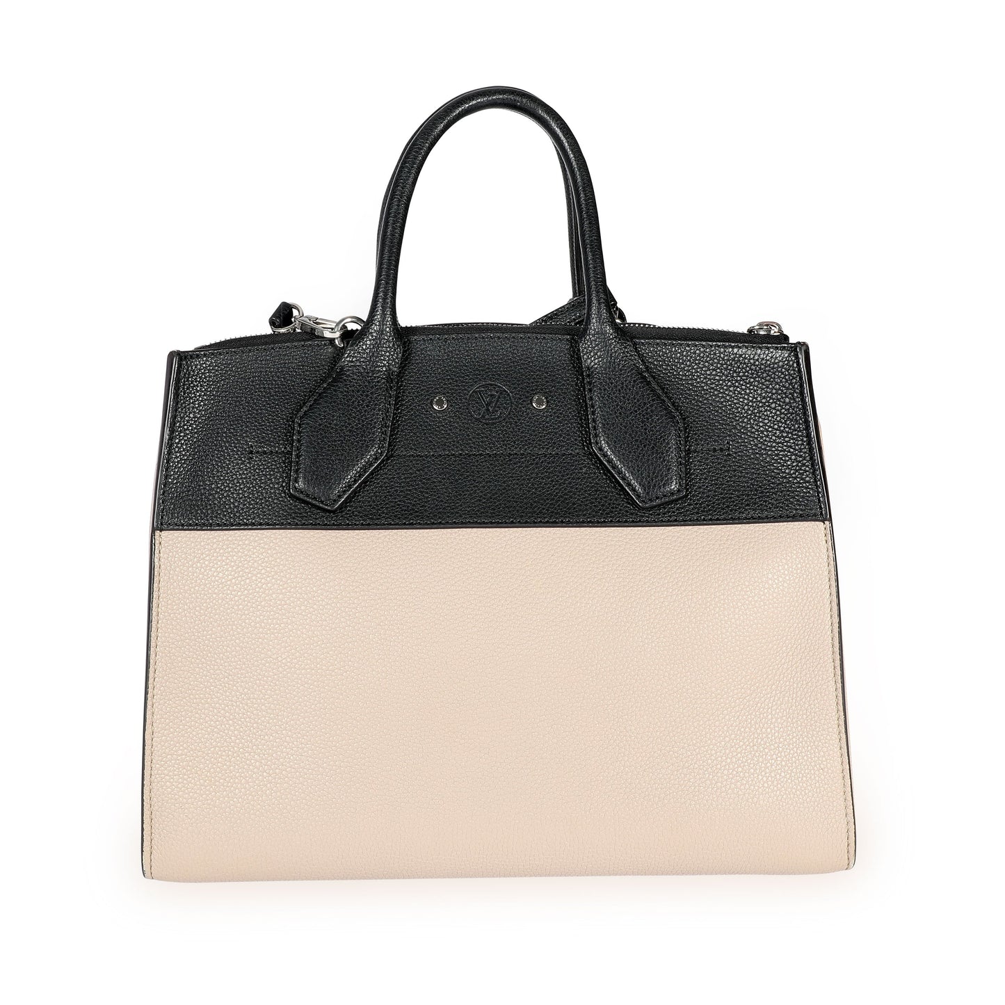LOUIS VUITTON Black & Galet Calfskin City Steamer MM