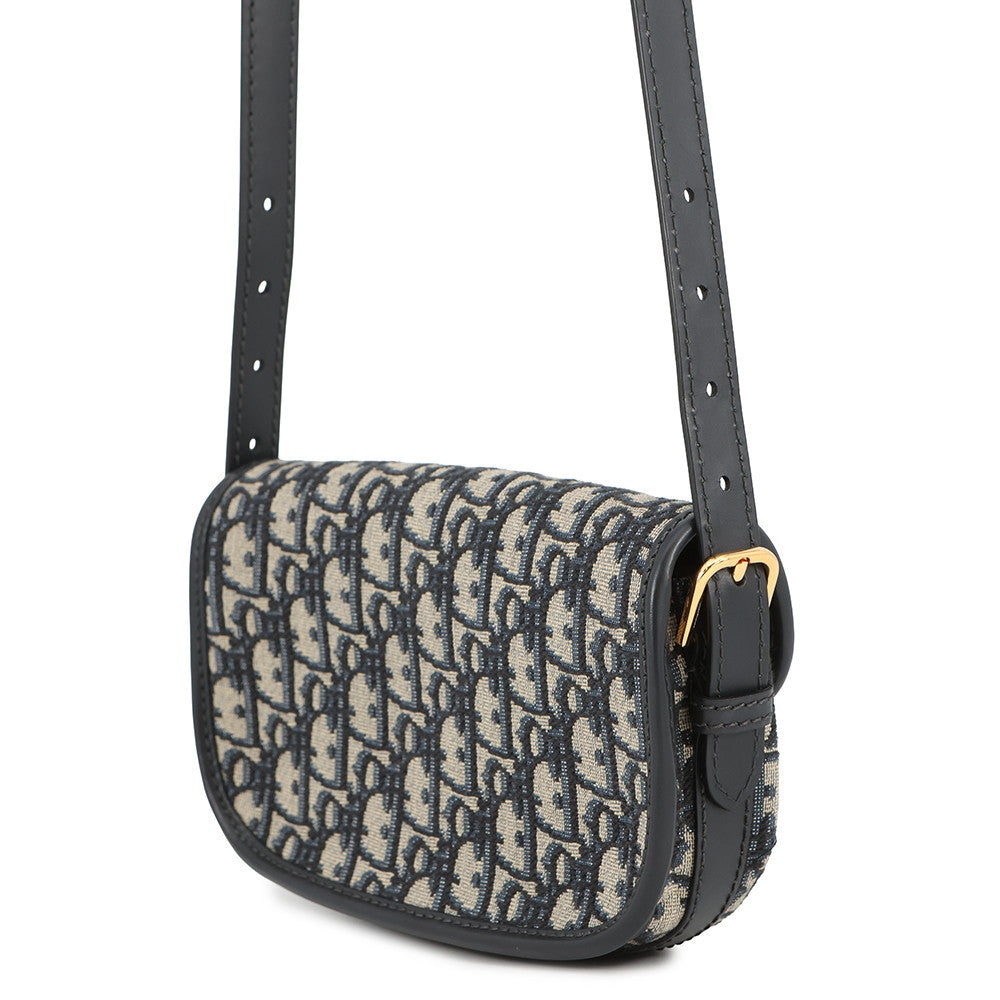 Dior Bobby East West NavyM9335UTZQ Cotton Calf Leather