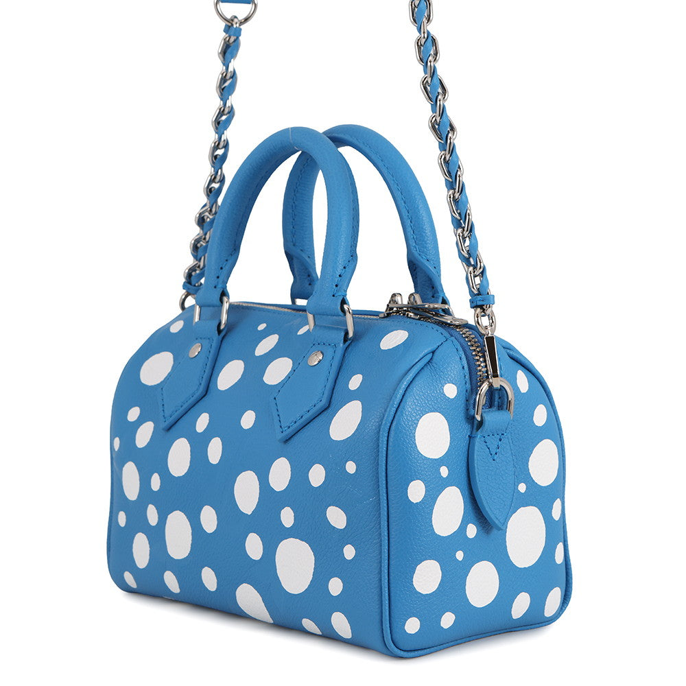 LOUIS VUITTON LVxYK Speedy Bandouliere Blue/WhiteM46425 Monogram Empreinte Leather Infinity Dot Size 20