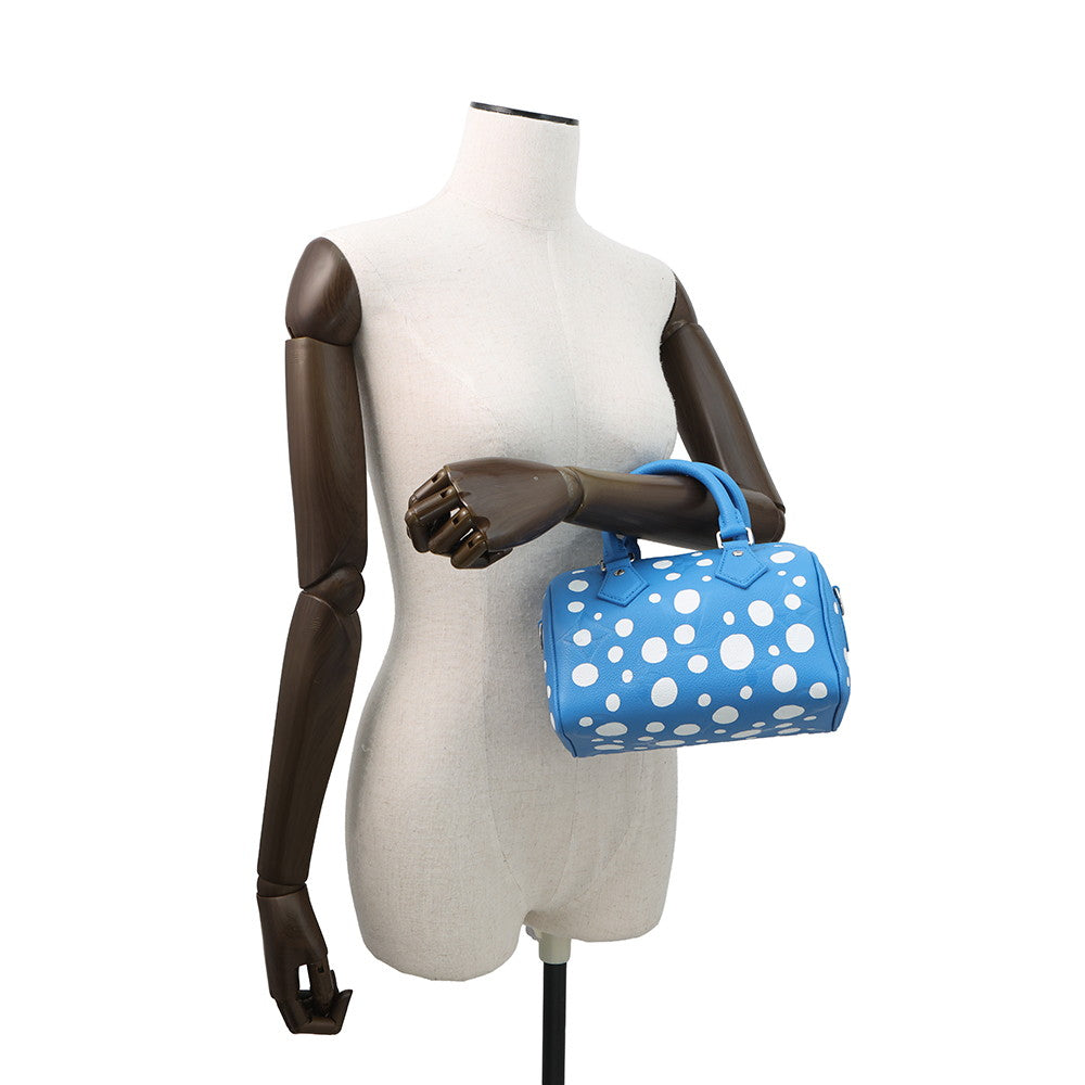 LOUIS VUITTON LVxYK Speedy Bandouliere Blue/WhiteM46425 Monogram Empreinte Leather Infinity Dot Size 20