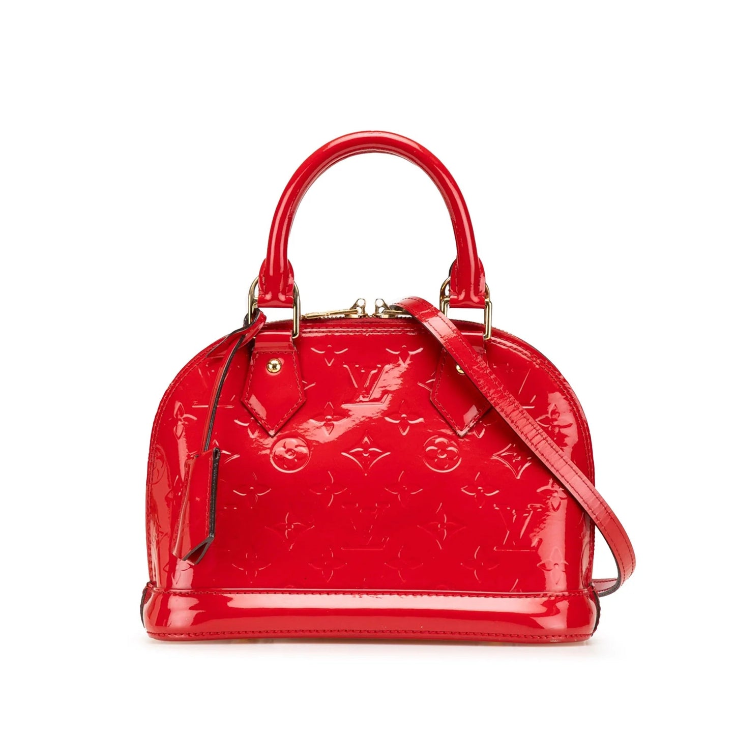 Red Louis Vuitton Monogram Vernis Alma BB Satchel