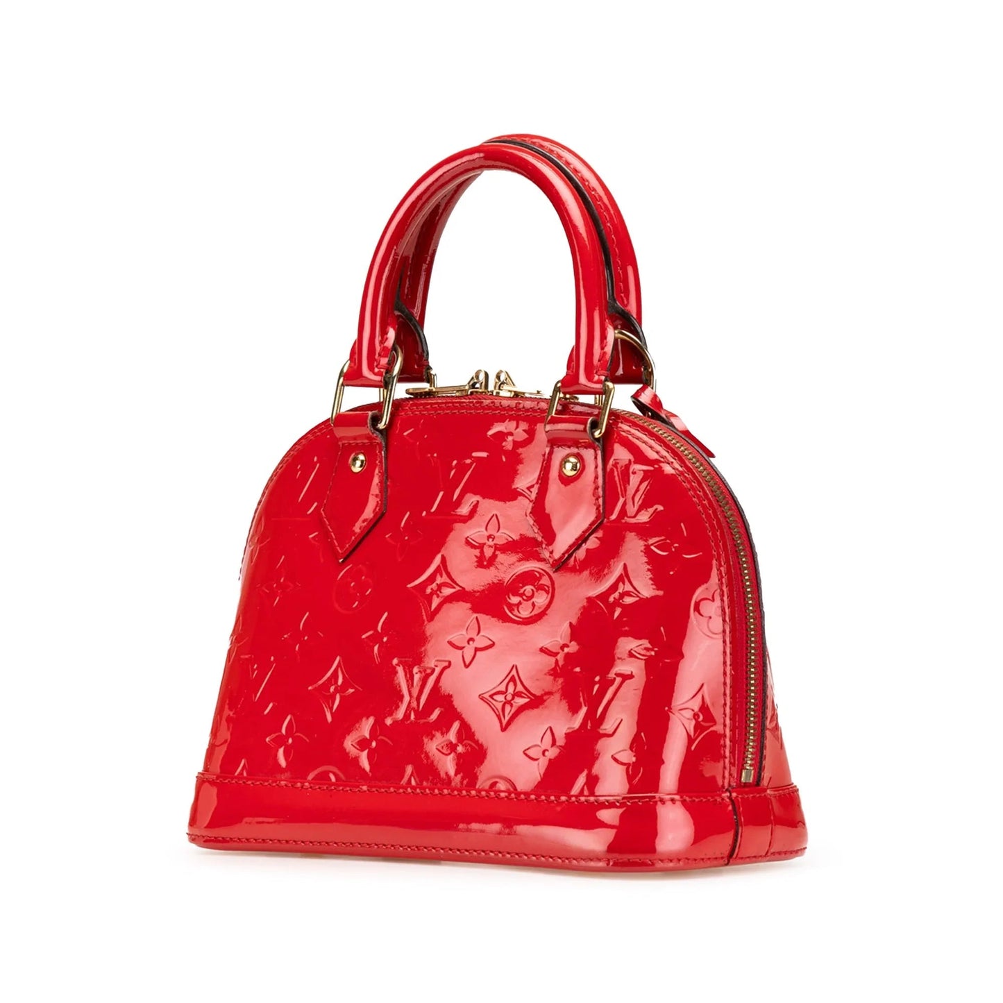 Red Louis Vuitton Monogram Vernis Alma BB Satchel