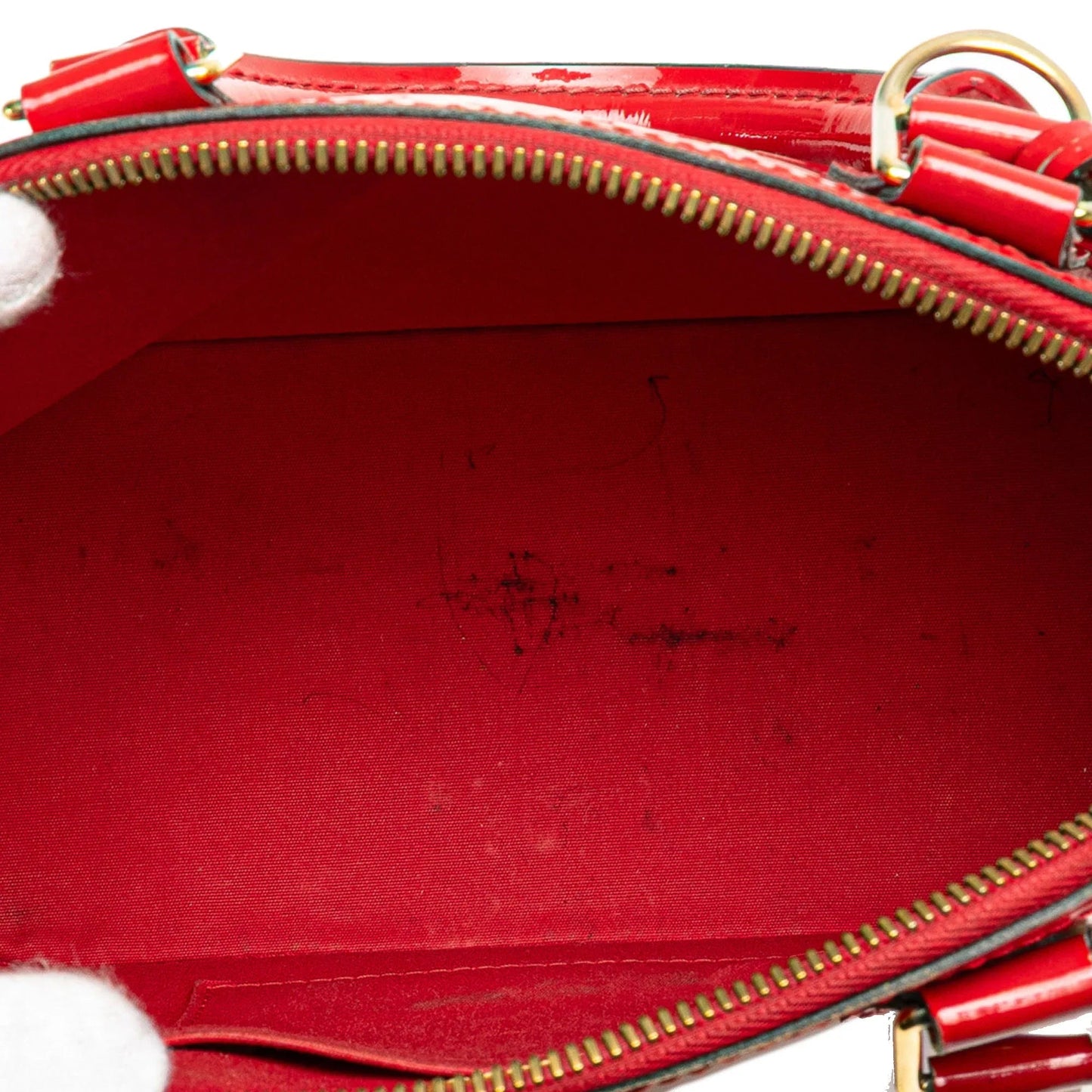 Red Louis Vuitton Monogram Vernis Alma BB Satchel
