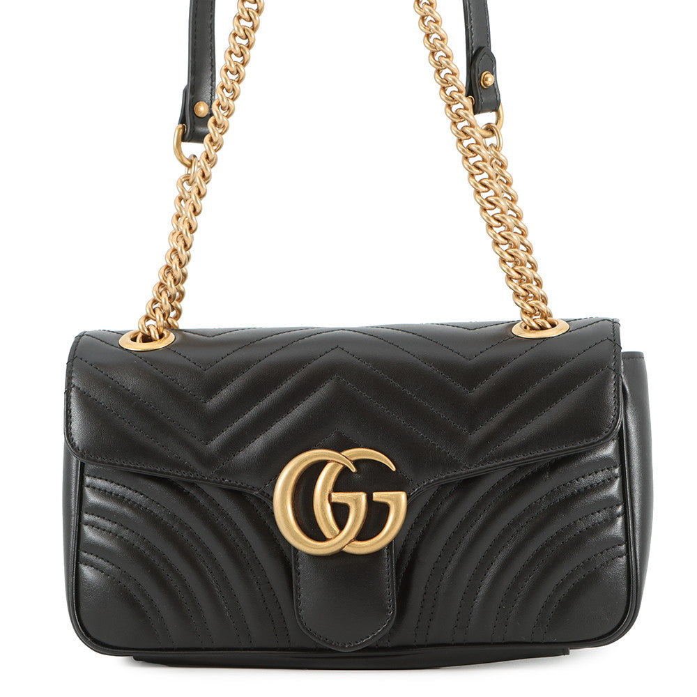 GUCCI GG Marmont ChainShoulder Bag Black443497 Leather