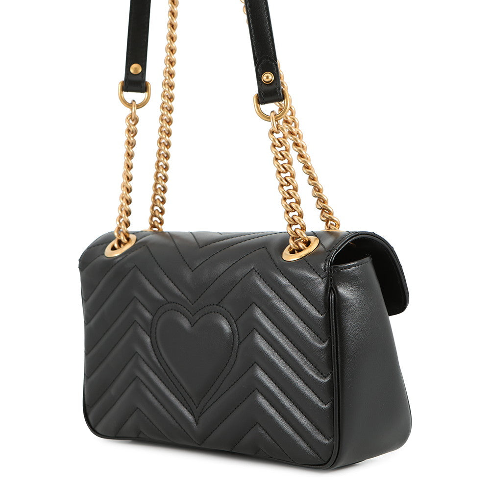 GUCCI GG Marmont ChainShoulder Bag Black443497 Leather