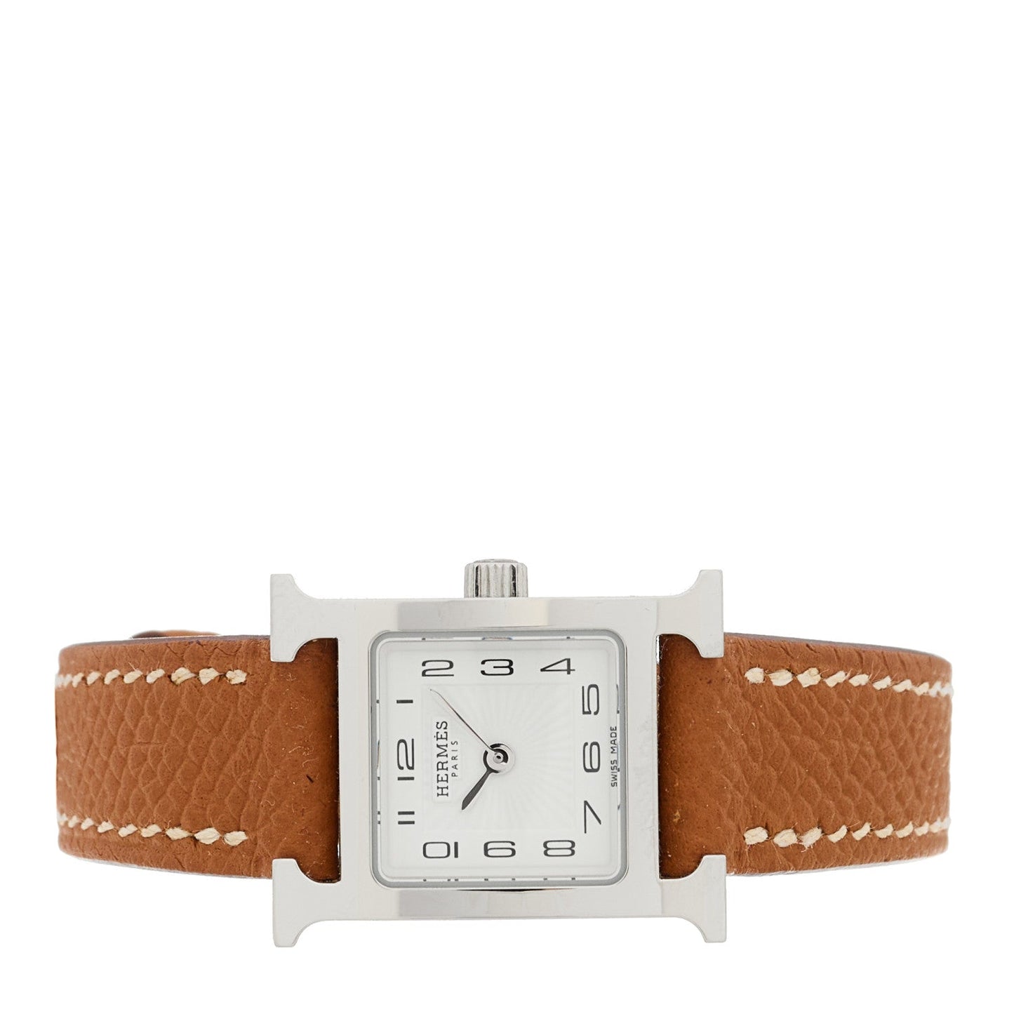 Hermes Stainless Steel Epsom 17.2mm Heure H Hour Quartz Watch Gold