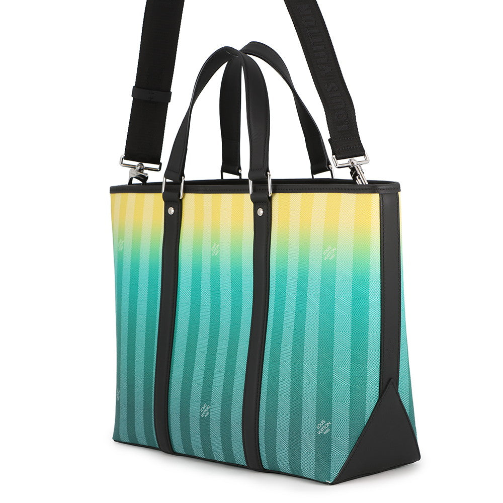LOUIS VUITTON Weekend tote Green/YellowN59919 Damier stripe Size PM