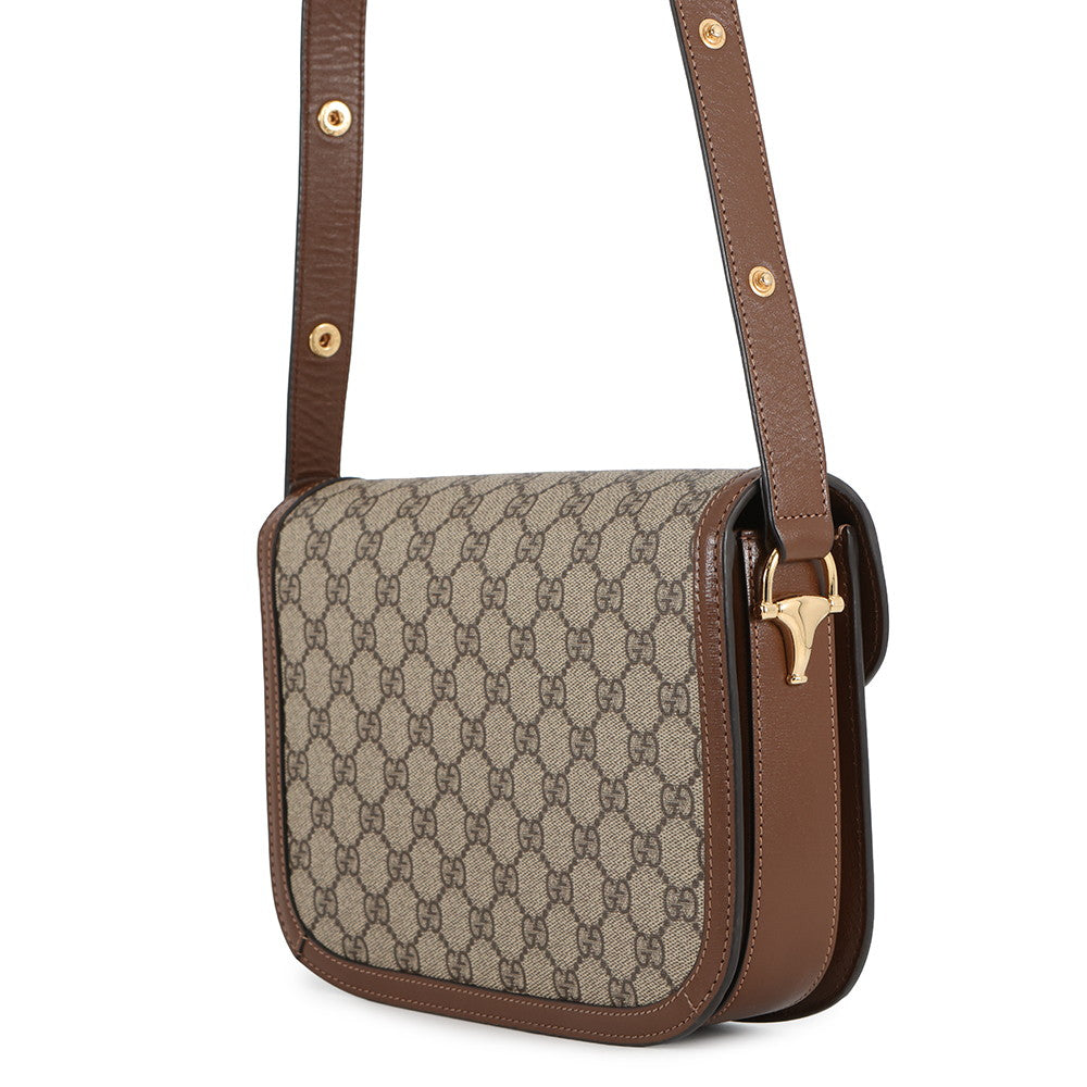 GUCCI Horsebit 1955 Shoulder Bag Beige/Brown602204 GG SupremeCanvas