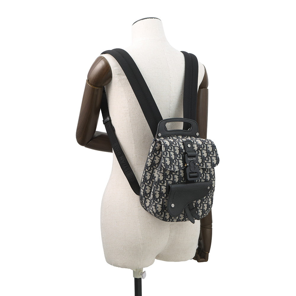 Dior Gallop Oblique Jacquard Backpack Beige/Black1ADBA011YKY Canvas Leather
