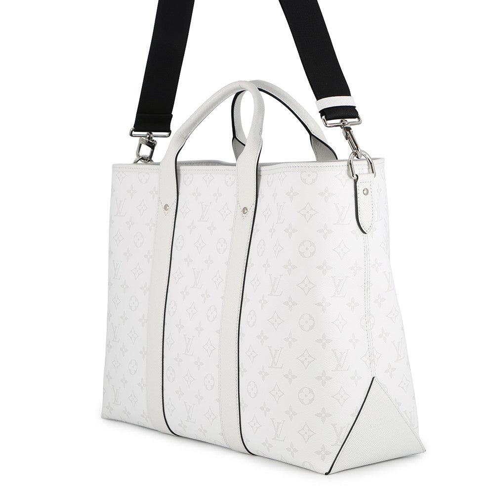 LOUIS VUITTON Weekend Tote NM BlancM30919 Monogram Taiga Leather