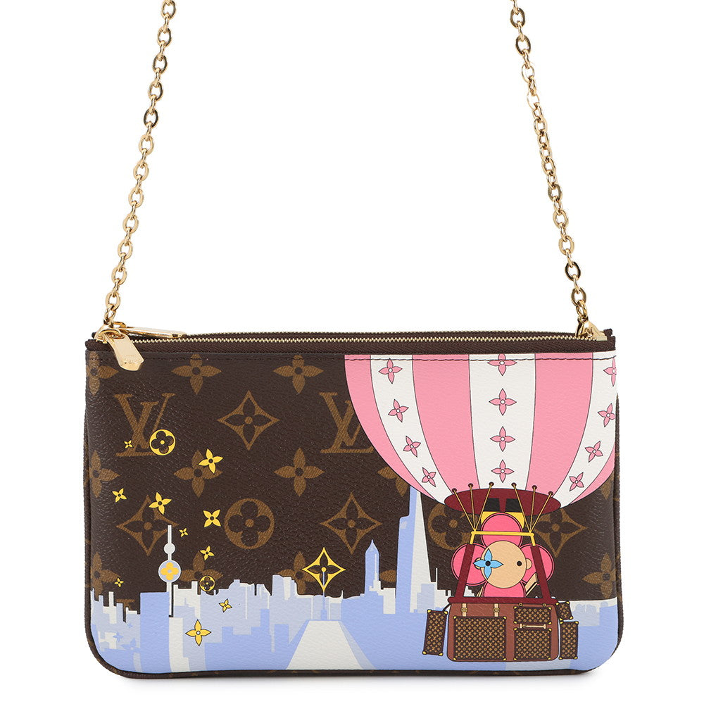 LOUIS VUITTON Pochette double zip PinkM68486 Monogram Vivienne