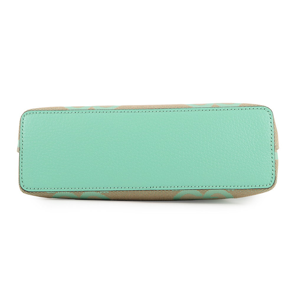 GUCCI Jumbo GG Ophidia Shoulder Bag Mint Green/Beige499621 Leather Canvas