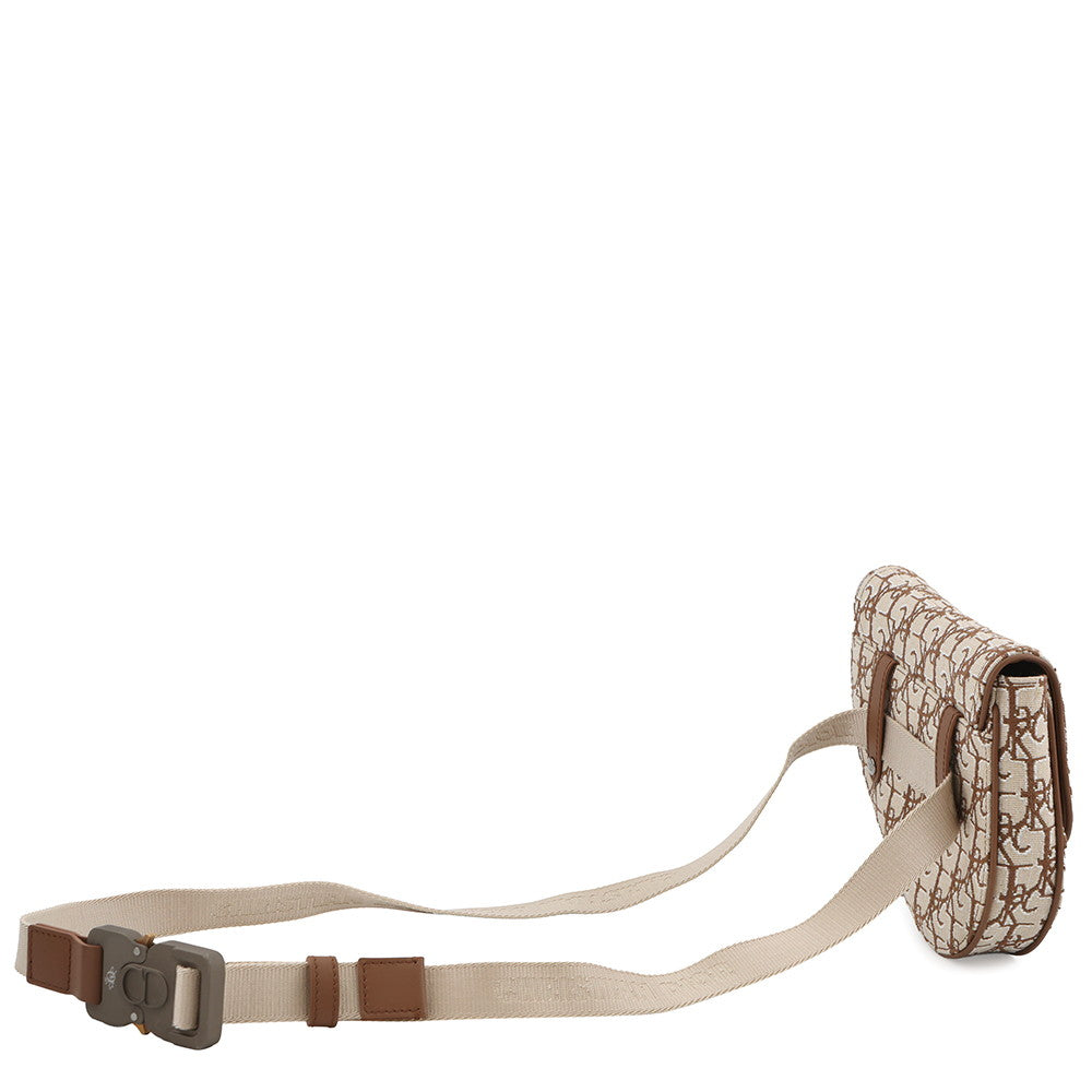 Dior Cactus Jack Collaboration Oblique Saddlebag Beige/Brown1ADPO022JOD Canvas Leather Size Mini