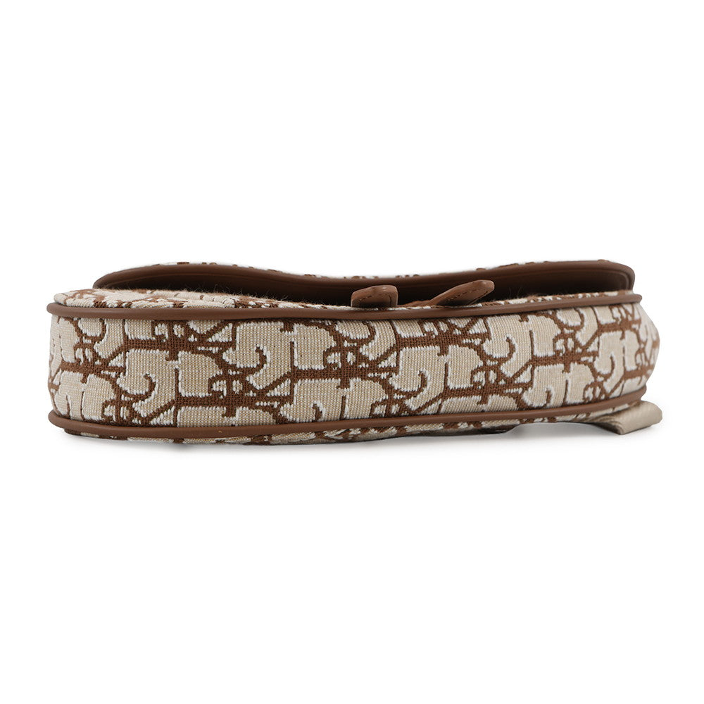 Dior Cactus Jack Collaboration Oblique Saddlebag Beige/Brown1ADPO022JOD Canvas Leather Size Mini