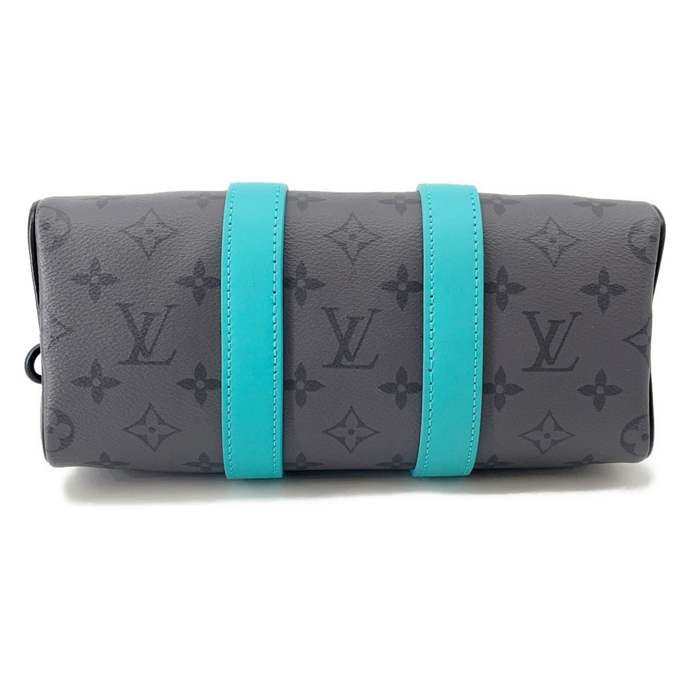LOUIS VUITTON Keepall Bandouliere Turquoise/NoirM11645 Monogram Eclipse Reverse Size 25