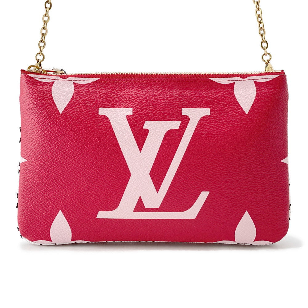 LOUIS VUITTON Pochette double zip RougeM67561 Monogram Monogram Giant