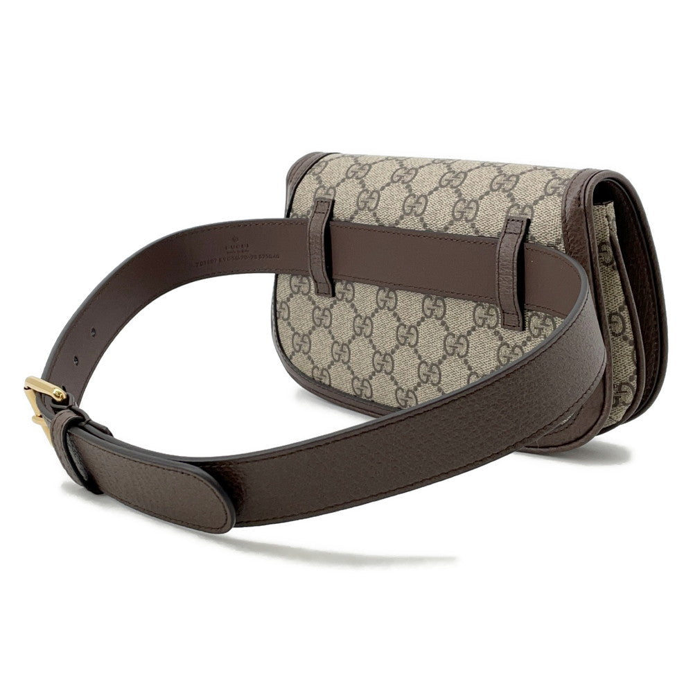 GUCCI Blondie Belt Bag Brown/Beige703807 GG Supreme Leather