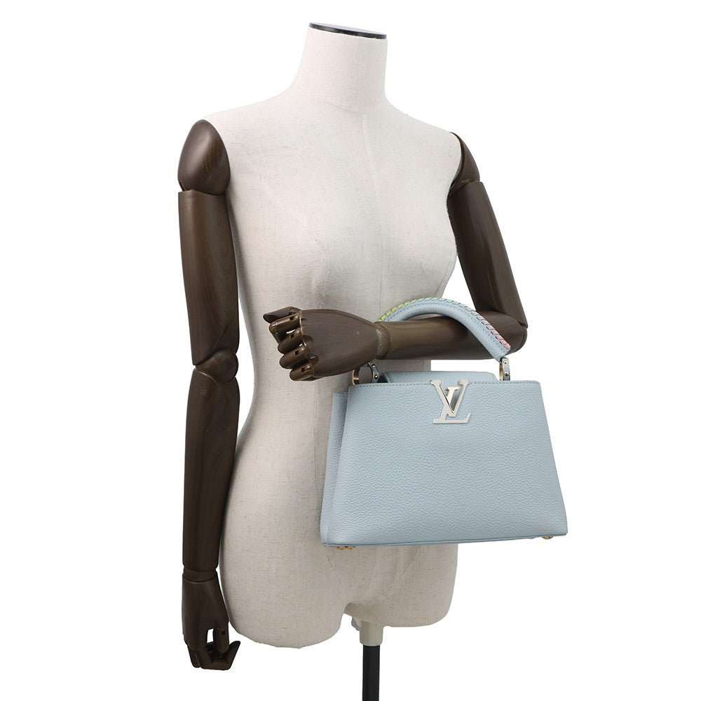 LOUIS VUITTON Capucines Light Blue Taurillon Leather Size BB