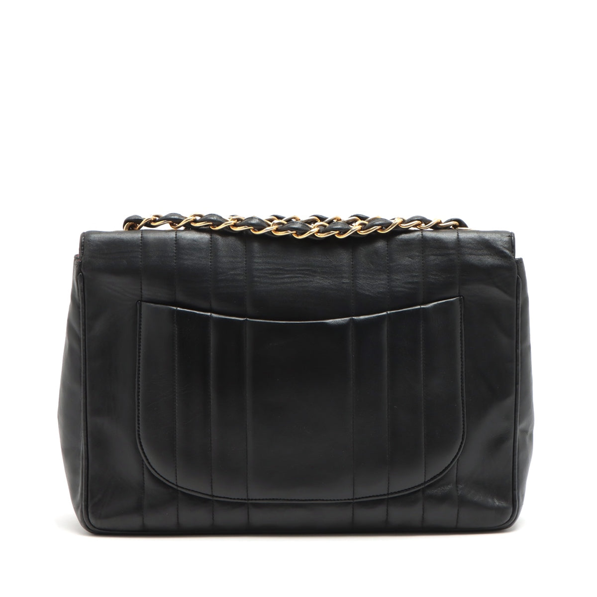 Chanel Deca Mademoiselle Single Flap Double Chain Bag Black Gold 1st