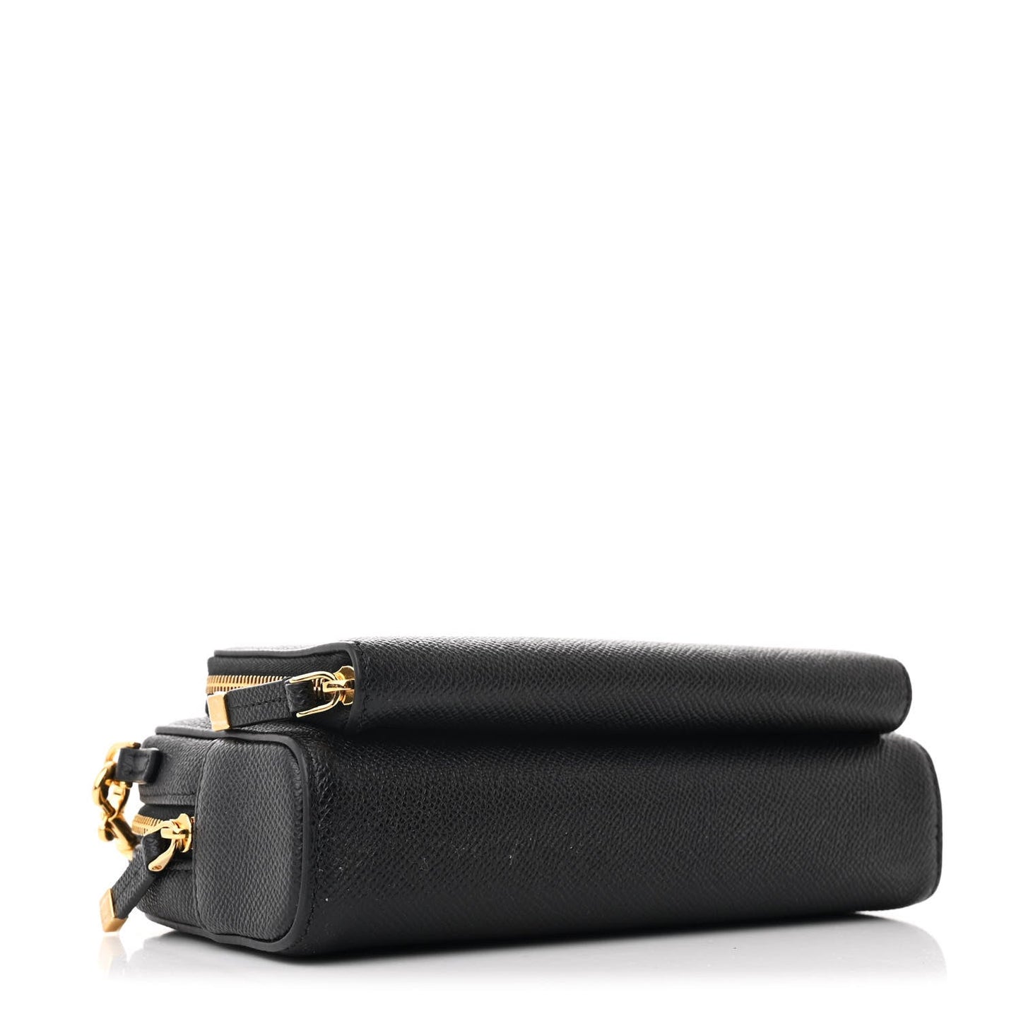 Christian Dior Grained Calfskin Caro Double Pouch Black