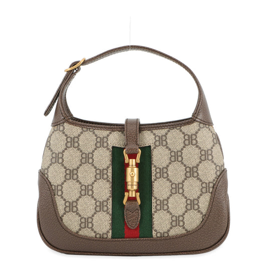 BALENCIAGA GUCCI x BALENCIAGA The Hacker Project Jackie1961 Shoulder Bag Beige/Brown680132 PVC Leather Size Mini