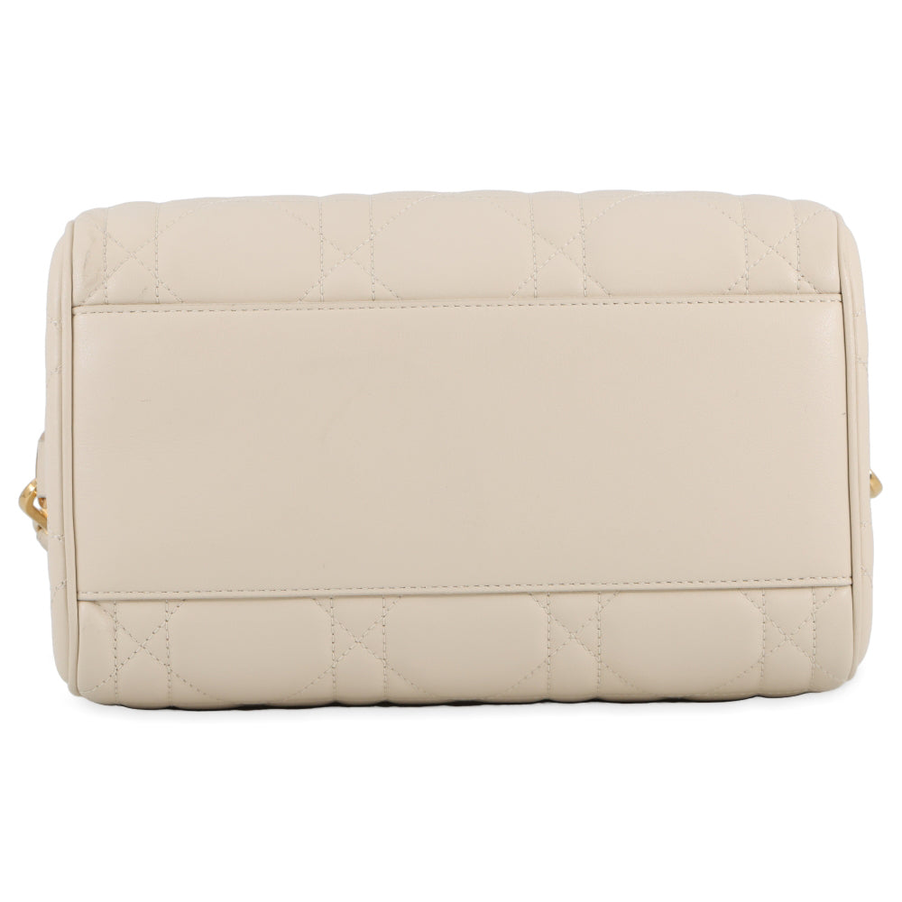 Dior Groove 25 Macrocannage 2-Way Bag IvoryM1365UBOL Calf Leather Size Medium