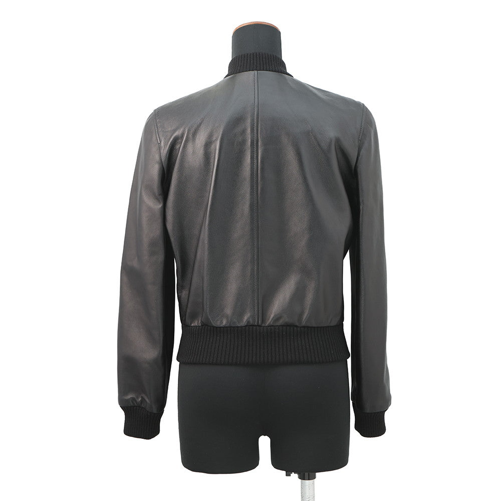 GUCCI Blouson Size 36 Black659238 Exterior Lambskin?Lining Silk100%
