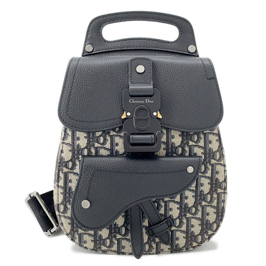Dior Oblique Gallop Mini Sling Bag Black/Beige1ADBO022YKS Canvas Leather