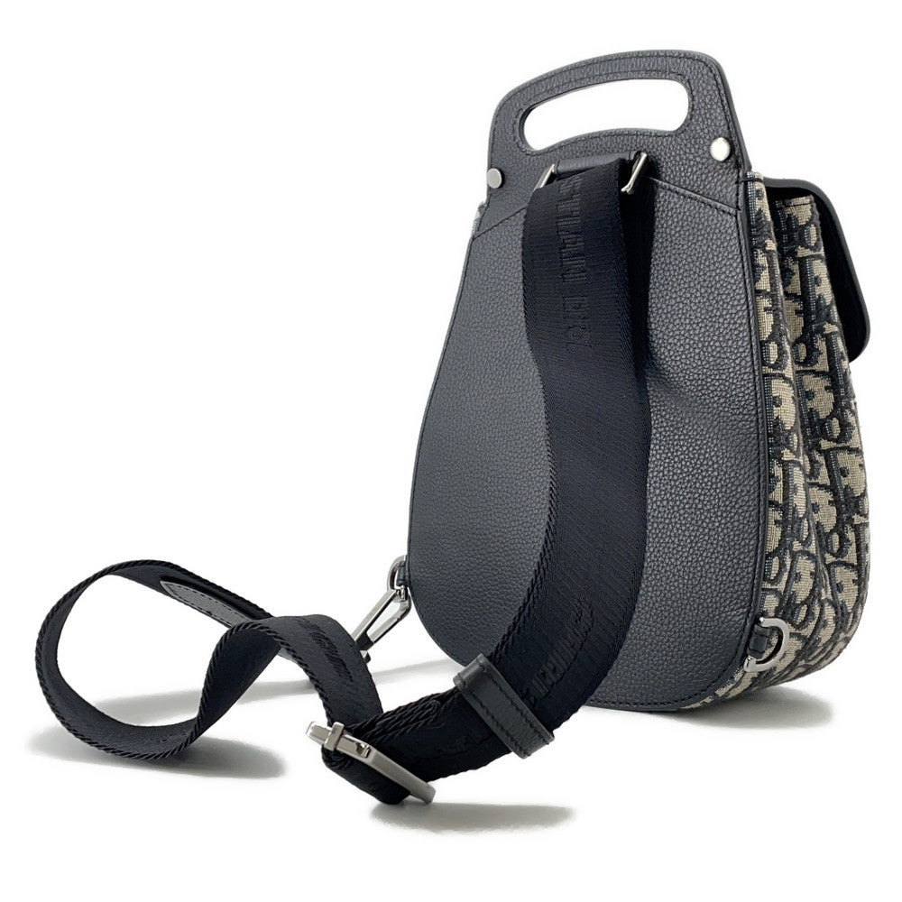 Dior Oblique Gallop Mini Sling Bag Black/Beige1ADBO022YKS Canvas Leather