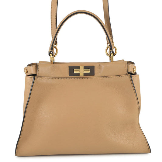 FENDI Peekaboo Brown8BN290 Leather Size regular