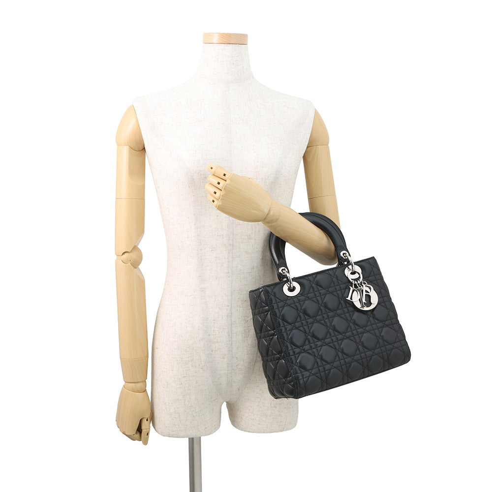 Dior Lady Dior 2WAYHandbag BlackCAL44551 Lambskin Size Medium