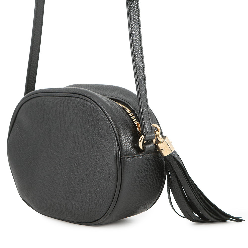 GUCCI Soho Interlocking G Shoulder Bag Black/Beige747779 Leather