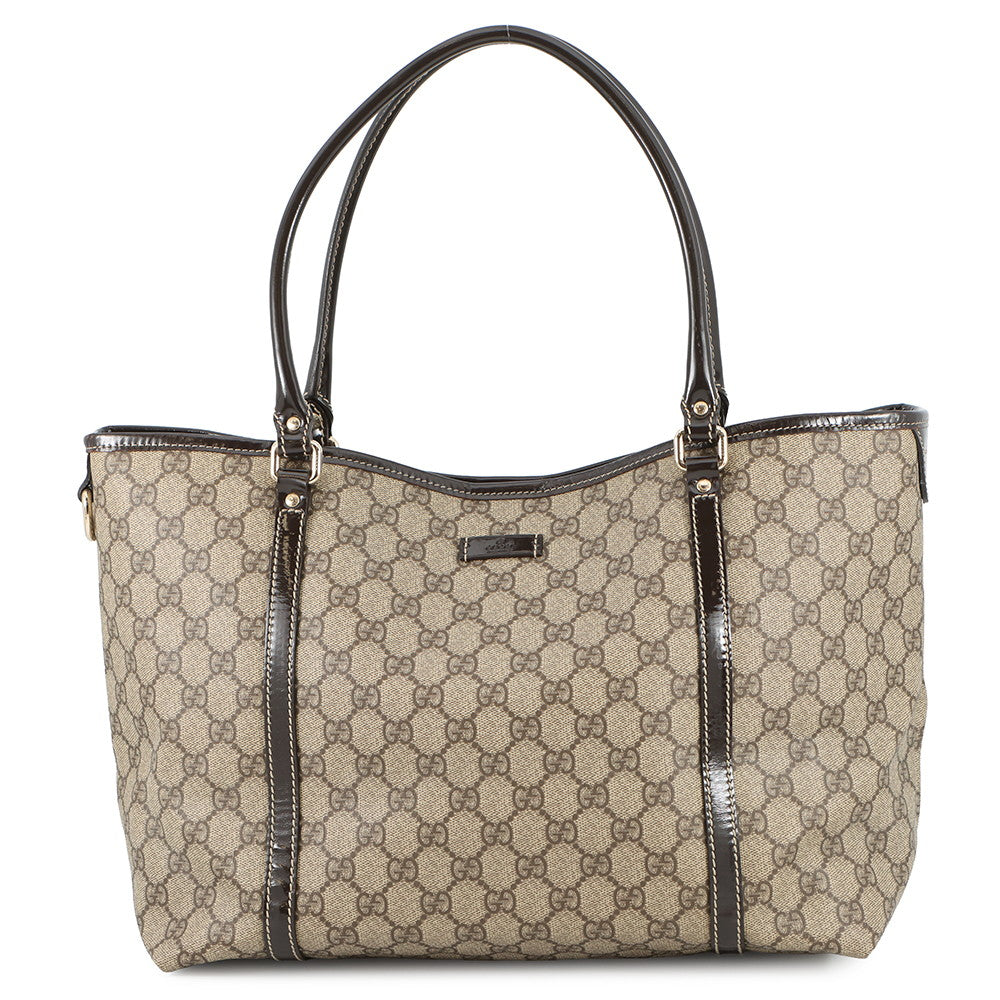 GUCCI GG Supreme Tote Bag Beige/Brown197953 GG Supreme Patent Leather