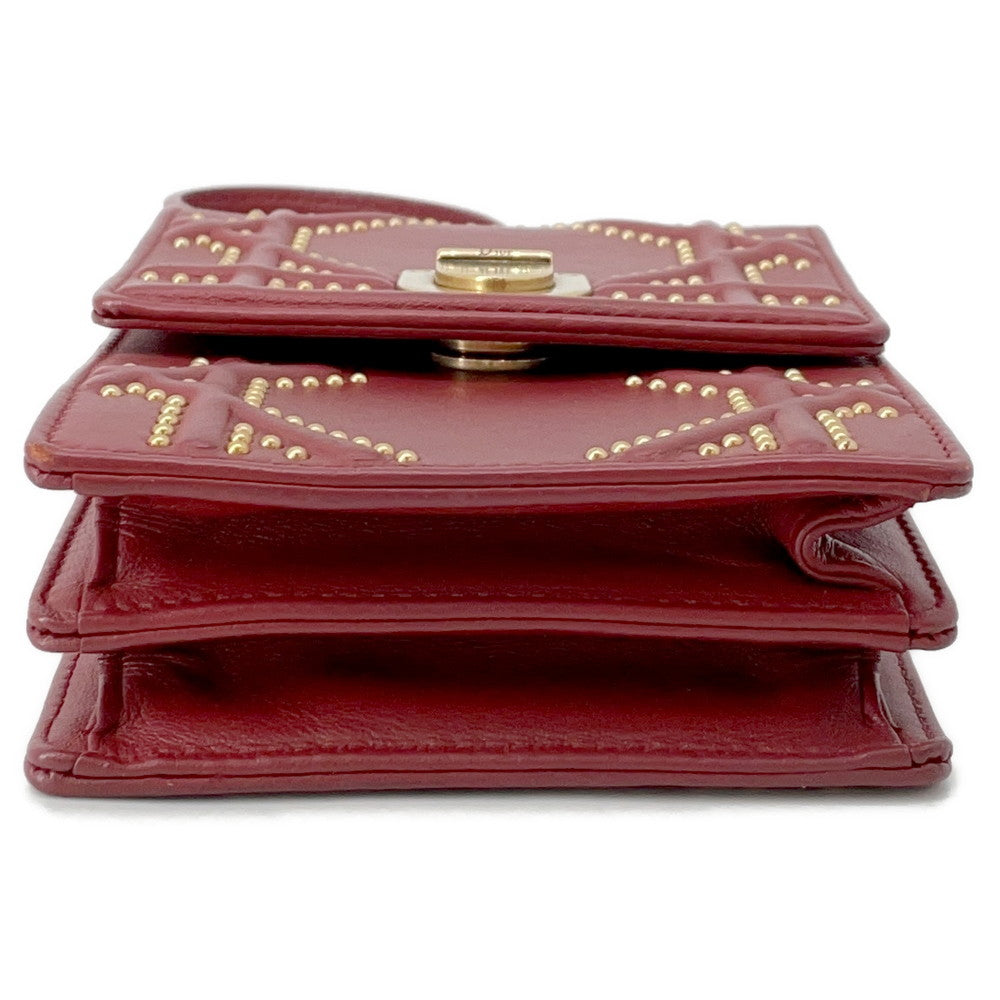 Dior Diorama Studded ChainShoulder Red Leather