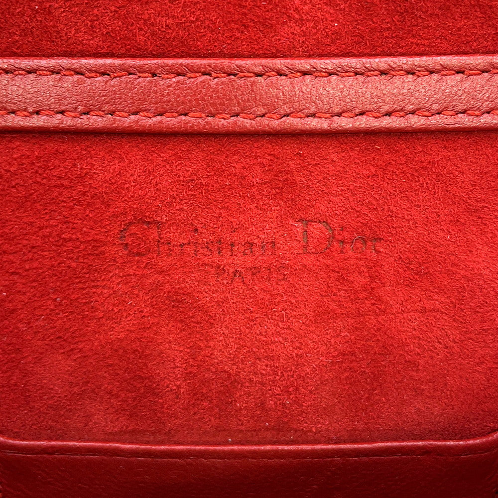 Dior Diorama Studded ChainShoulder Red Leather