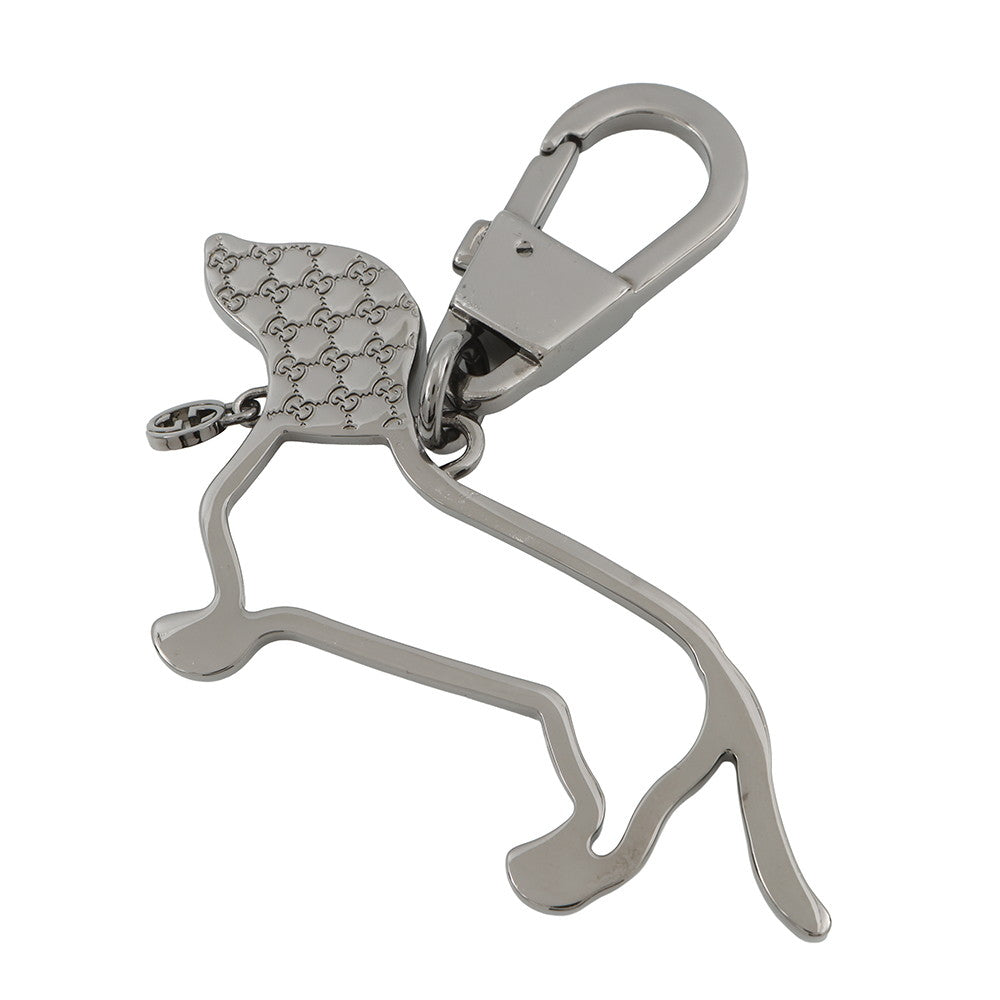 GUCCI Interlocking G Dog Key Chain Black/Red817294 Metal