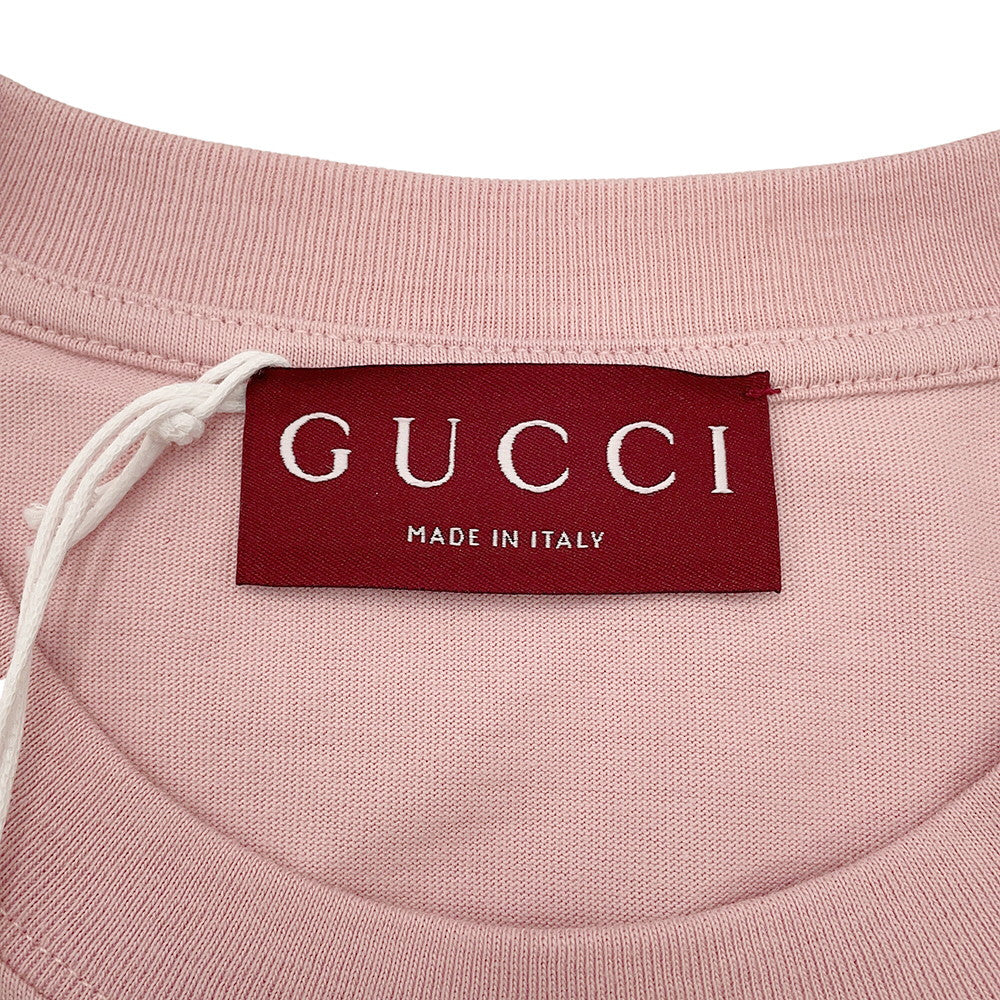 GUCCI Embroidery Cotton Jersy TShirt Size S Rose Pink796395 Cotton100%