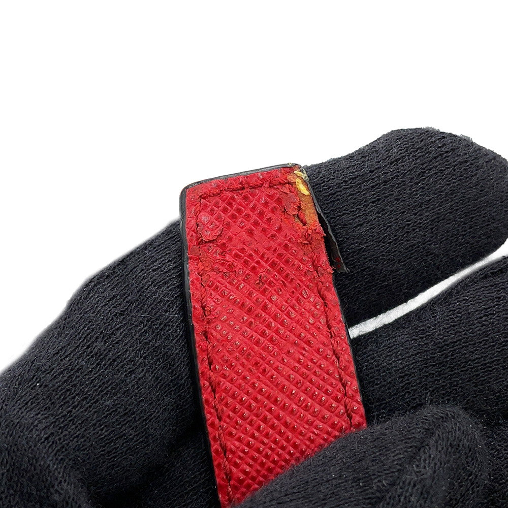 PRADA Heart Pattern Backpack Black/Red1BZ006 Nylon