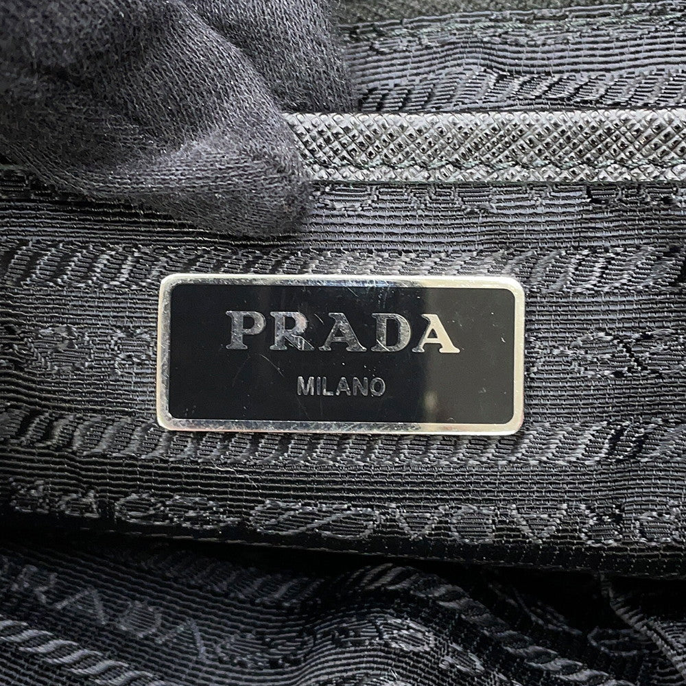 PRADA Heart Pattern Backpack Black/Red1BZ006 Nylon