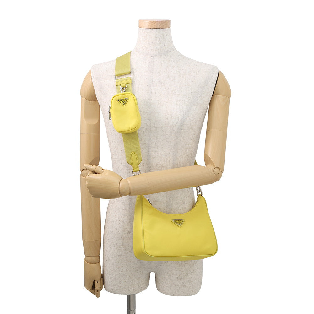 PRADA Re-Edition 2005 Re-Nylon Shoulder Bag Yellow1BH204 Nylon Leather