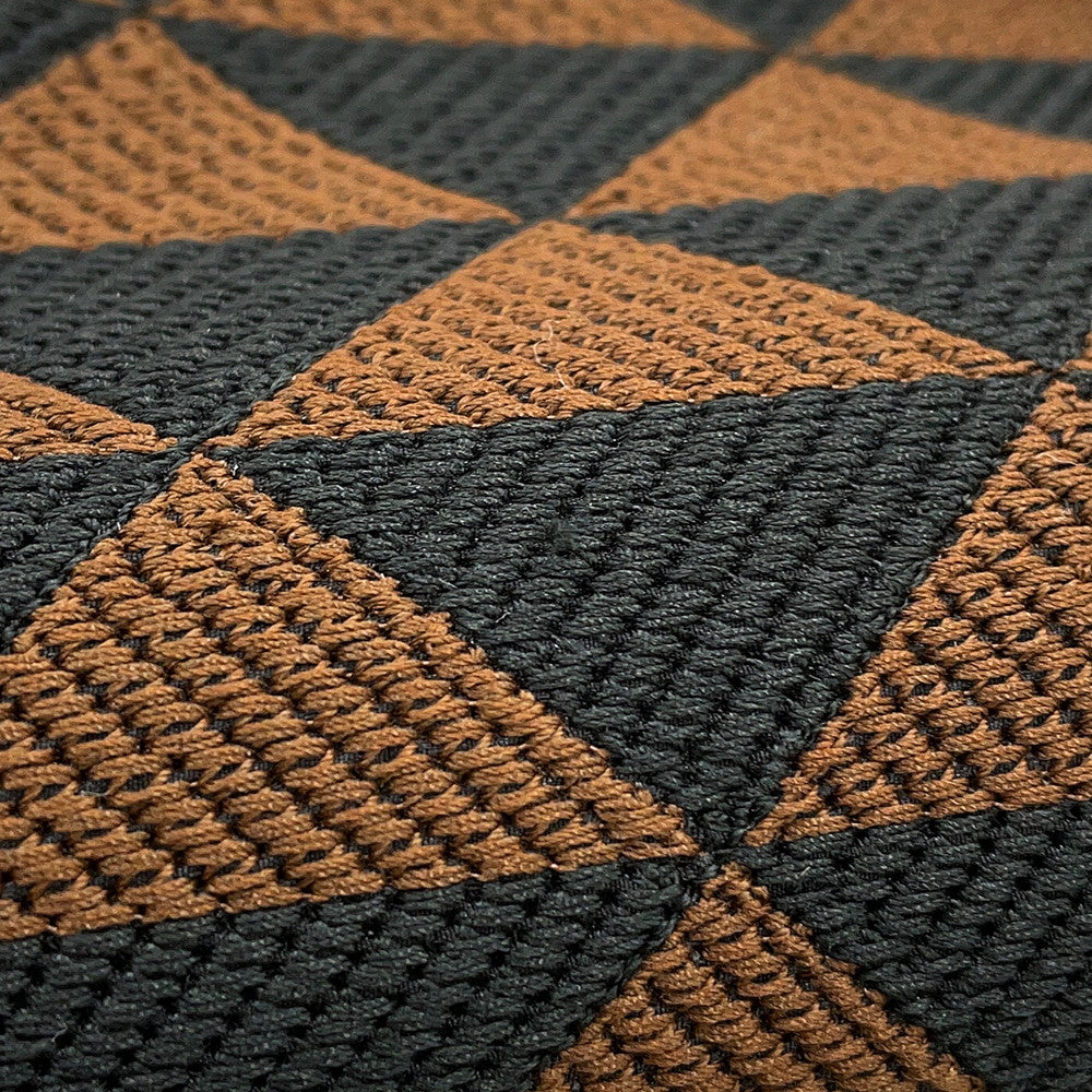 PRADA Triangle Jacquard Tote Bag Brown/Black2VG106 Canvas Leather