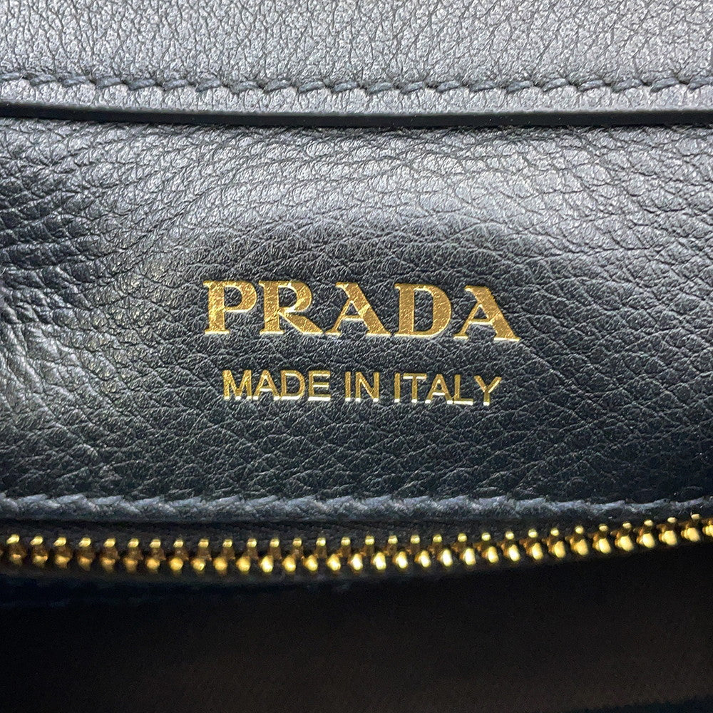 PRADA Handbag Black1BG533 Soft Grain Leather Size Medium